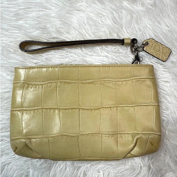 COACH Madison Croc Embossed Wristlet - Picture 2 of 7